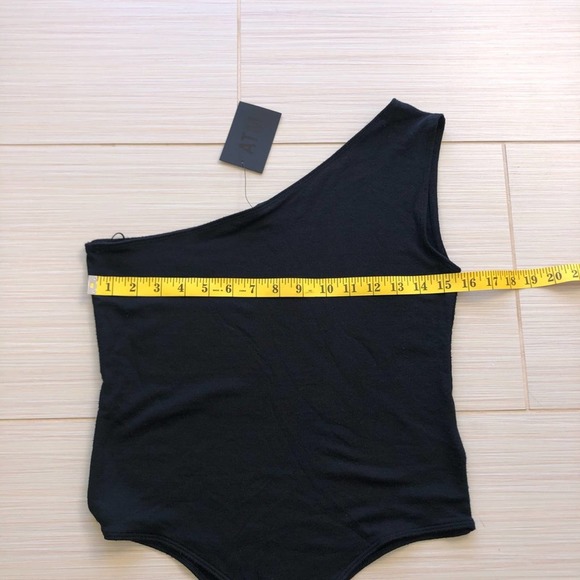 ATM Black micromodal one shoulder bodysuit Large - Picture 5 of 8